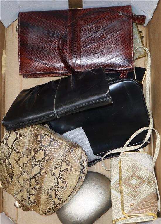 A group of vintage handbags
